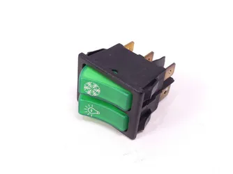 Interruptor Unipolar Doble Verde 250V