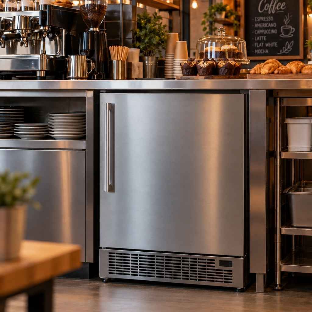 Café environment in stainless steel