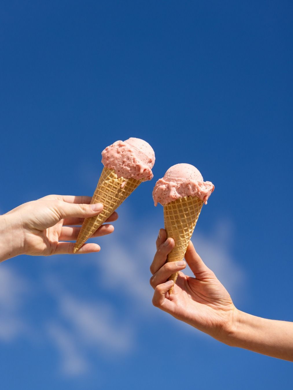 ice creams in the summer sun