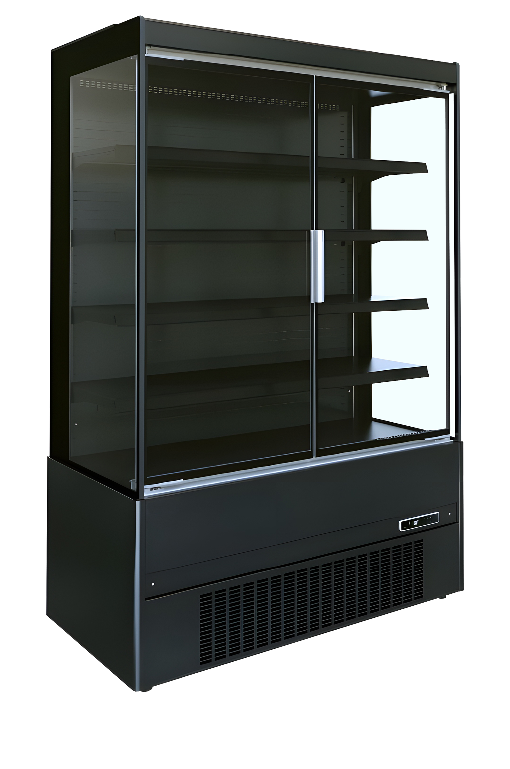 Wandkoeler zwart met glasdeuren - MCB130H