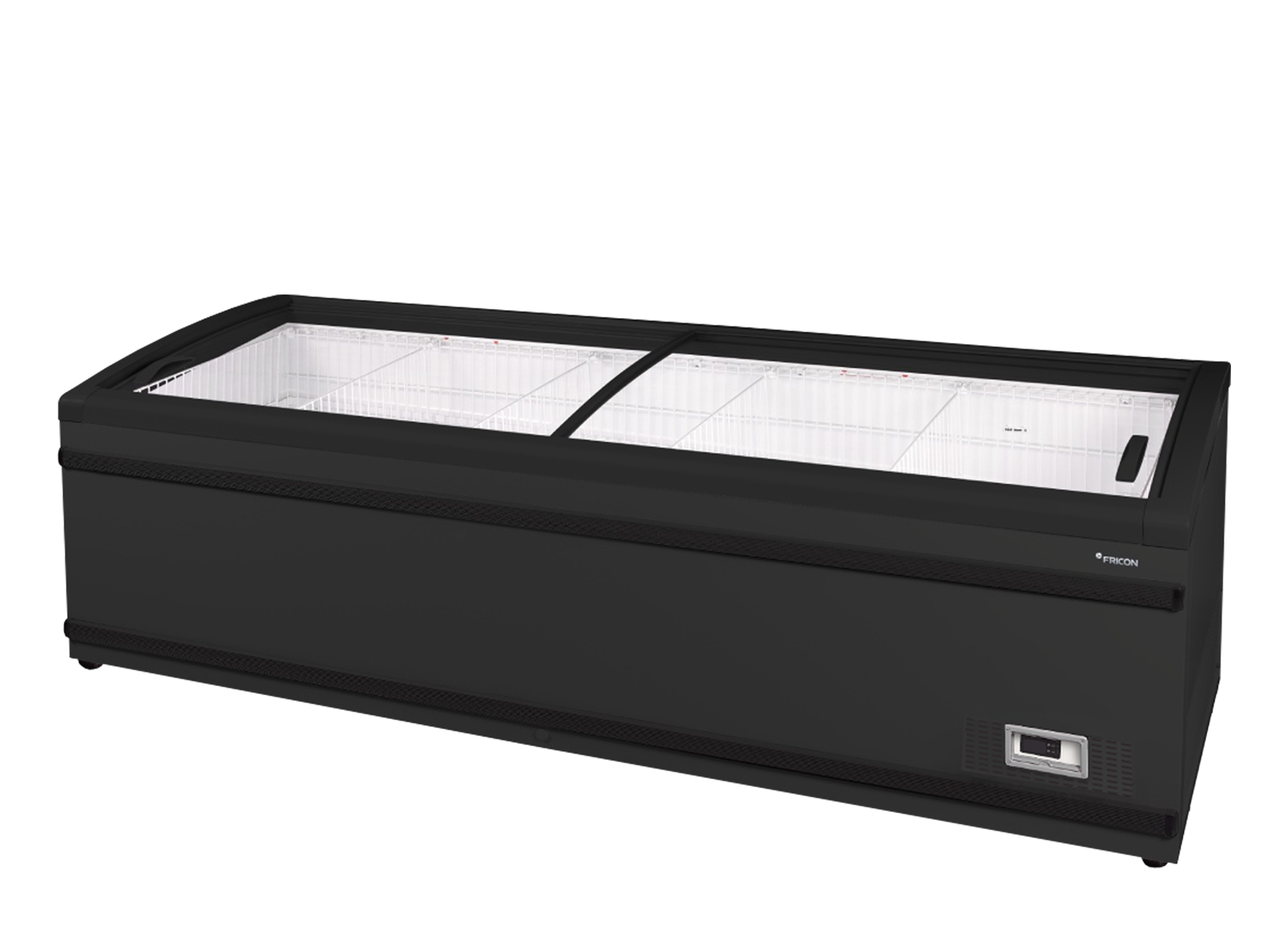 Diepvrieseiland met glazen schuifdeksels - NEWLINZ250B