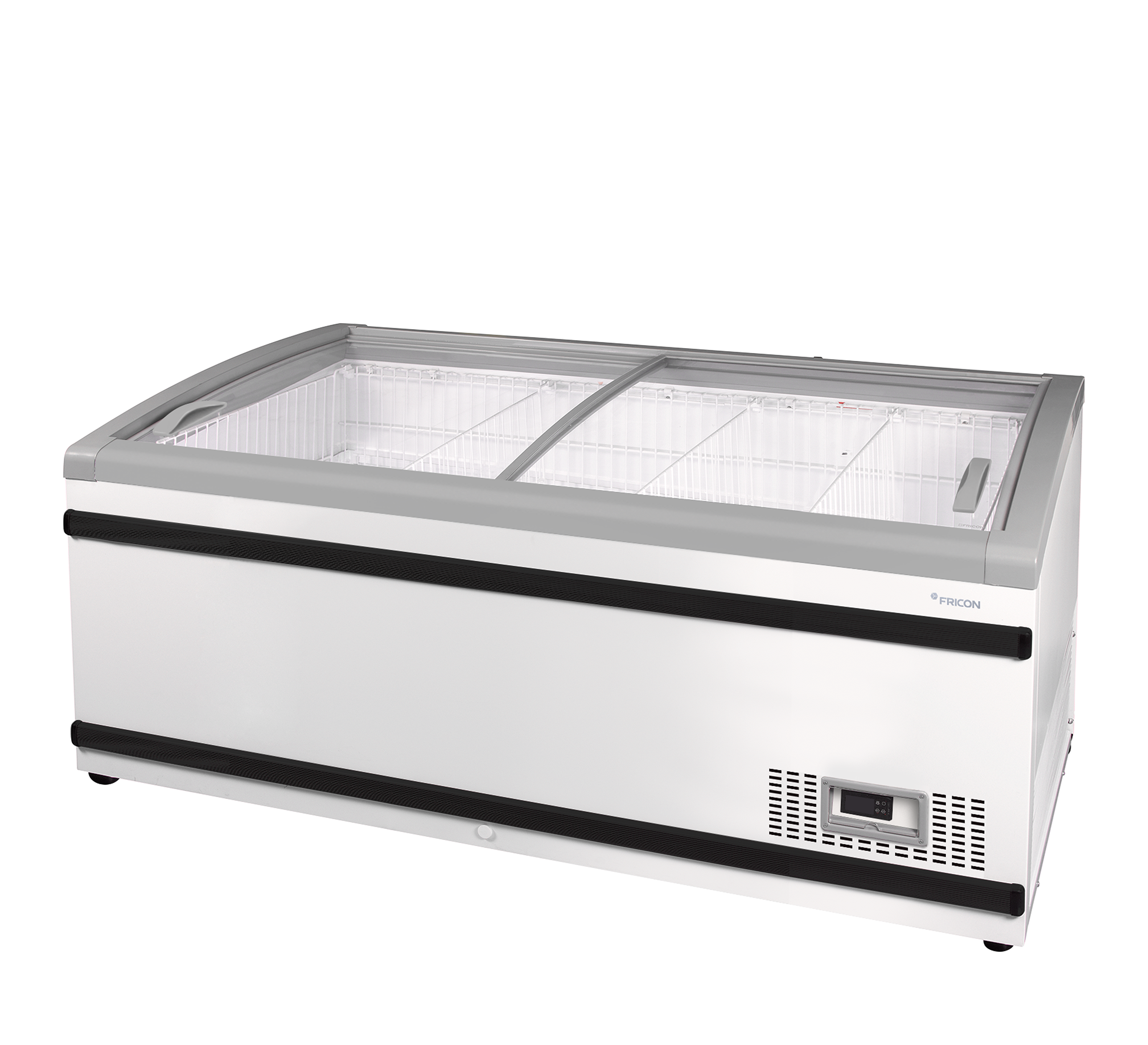 Diepvrieseiland met glazen schuifdeksels - NEWLINZ170