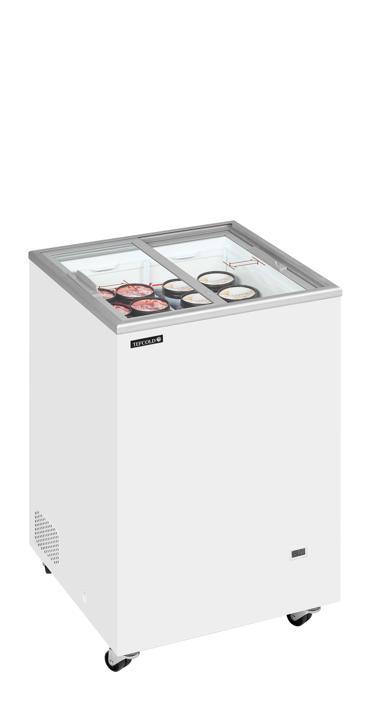 Pultová mraznička prosklené rovné víko TEFCOLD IC 101 SC