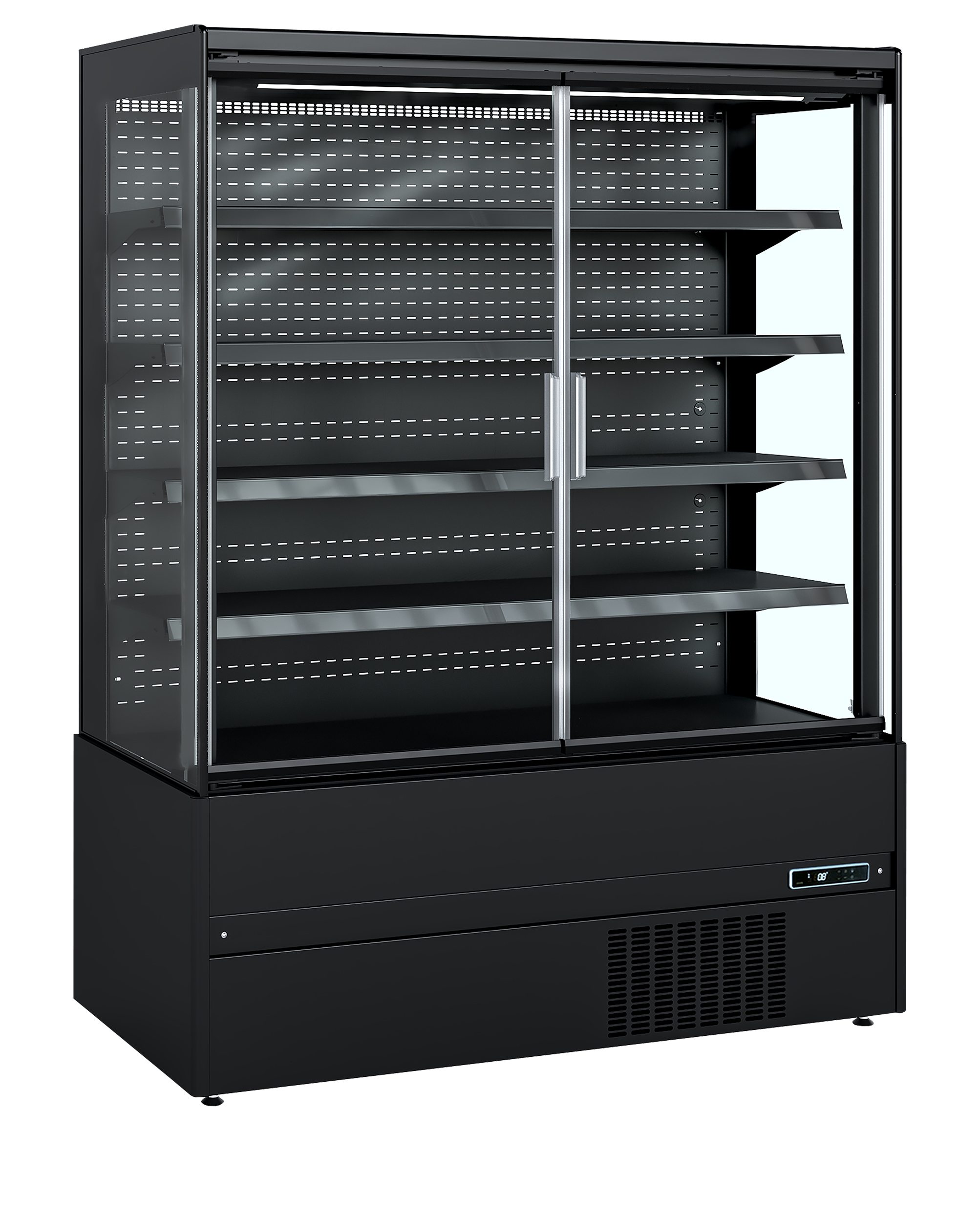 Wandkoeler zwart met glasdeuren - MCB150H