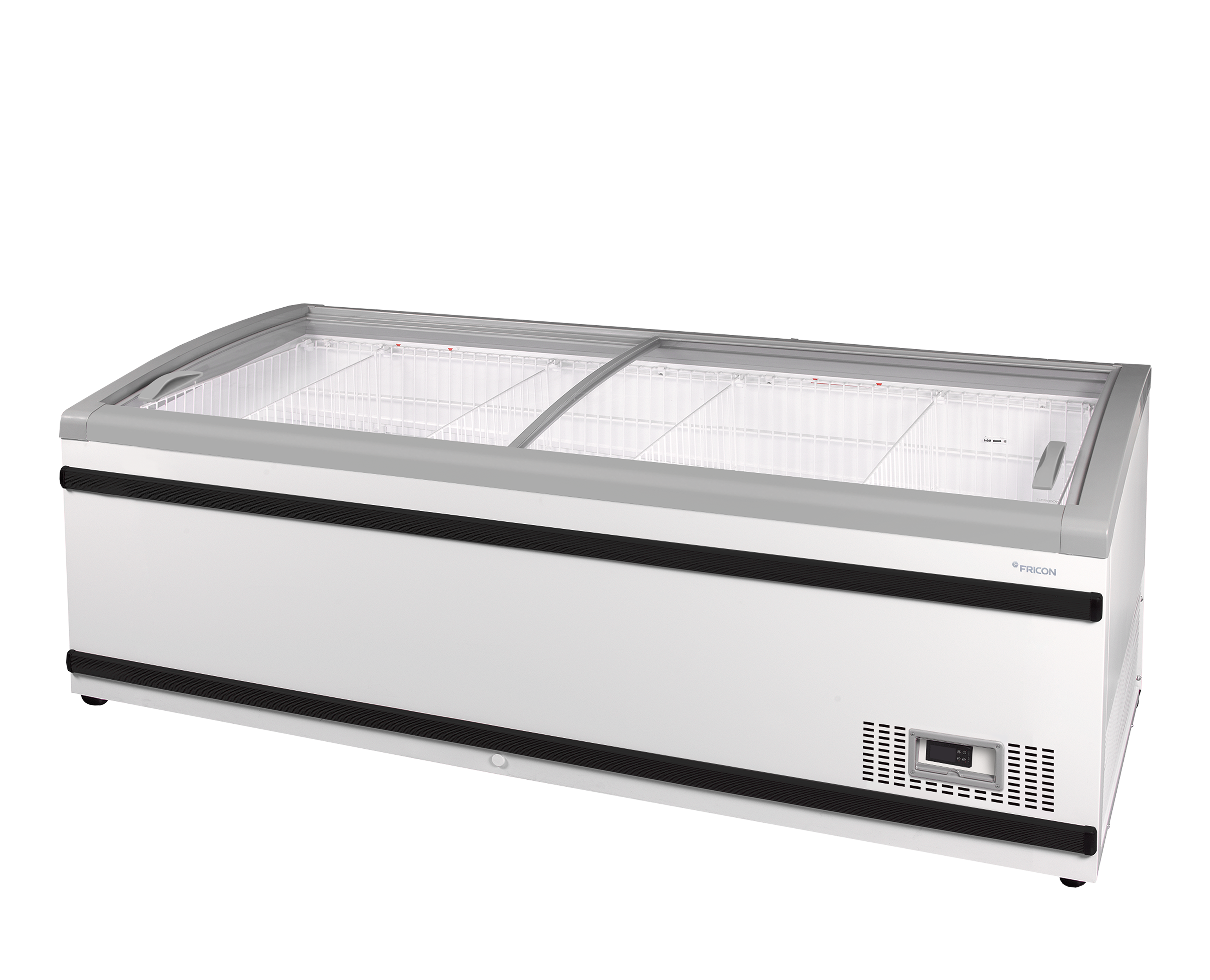 Diepvrieseiland met glazen schuifdeksels - NEWLINZ220